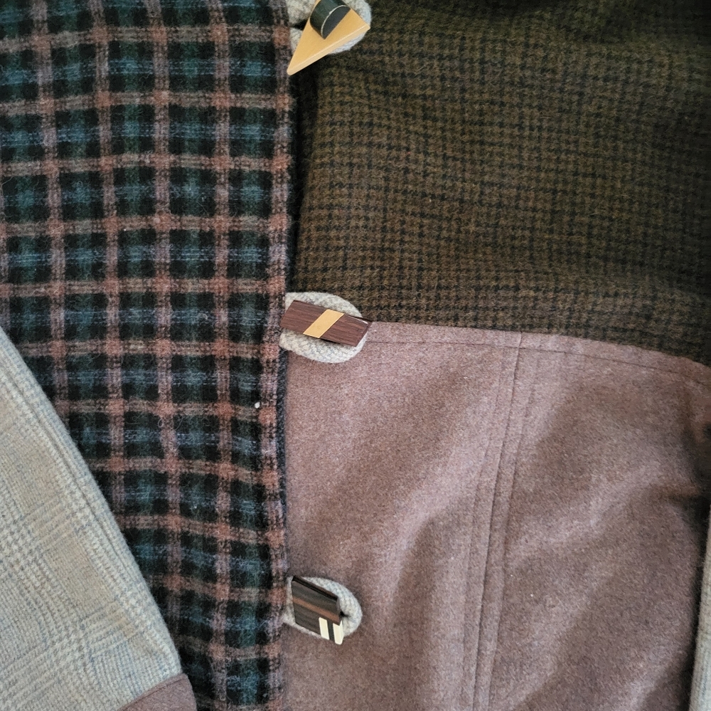 Handmade Vintage "EZ 4 EWE" Wool Cropped Patchwork Jacket - Picture 2 of 6